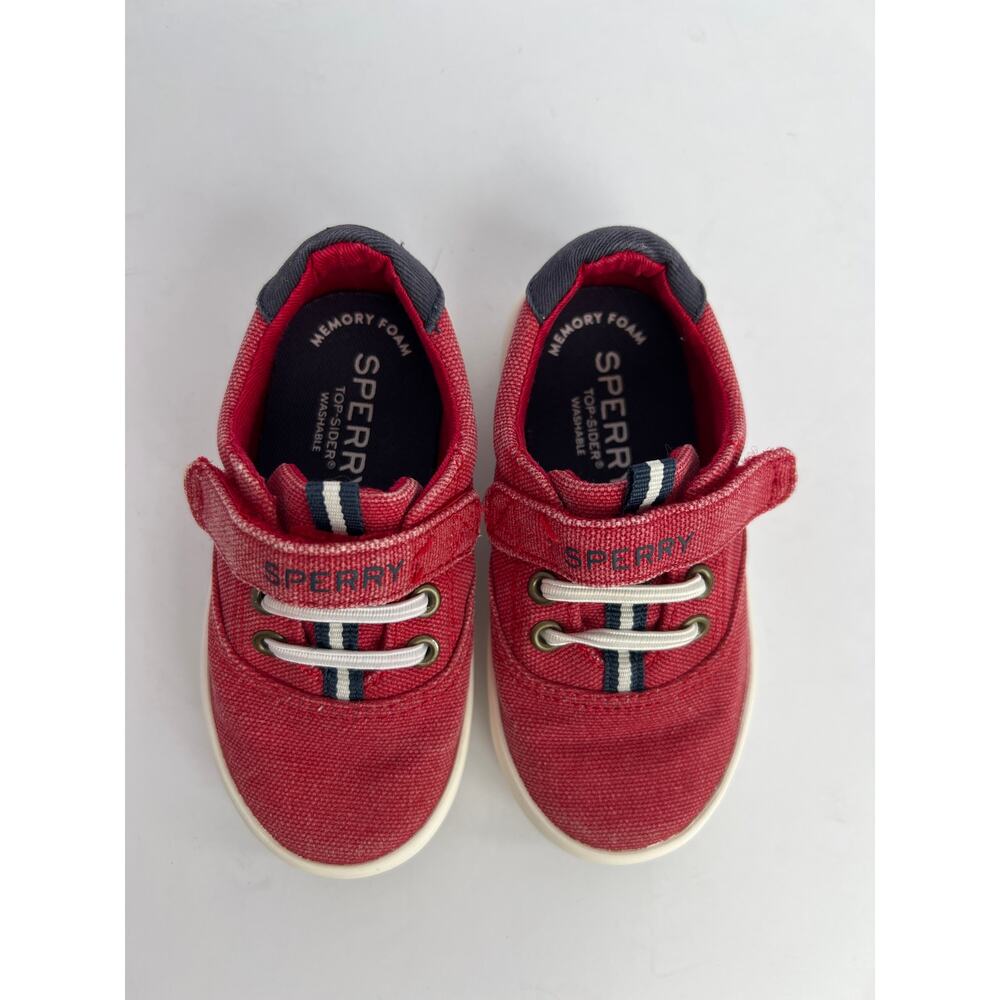 Sperry Spinnaker Washable Red Memory Foam Toddler Sneakers Size 6M